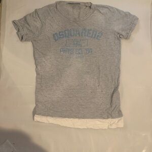 DSQUARED2 Light Grey Tee with Pale Blue Logo